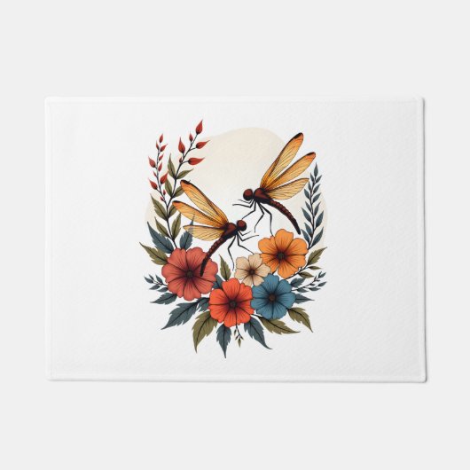 Paillasson Dragonfly Floral Boho (Devant)