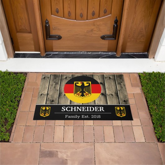 Paillasson Drapeau allemand Bois rustique / Famille (De plein air)
