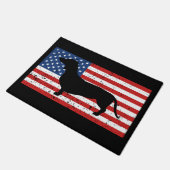 Paillasson Drapeau américain affligé par teckel (Incliné)