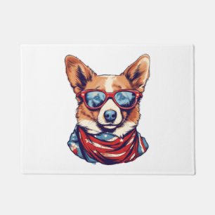 Paillasson Drapeau américain Corgi Patriotic Chien USA