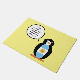 Paillasson Drapeau argentin Ms Penguin parlante personnalisé