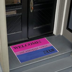 Paillasson Drapeau Bisexuel Plage Bienvenue Personnalisée