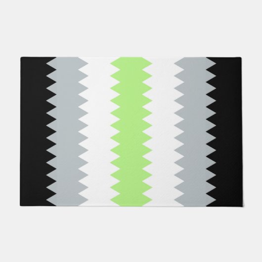 Paillasson Drapeau de fierté Agender Abstrait Groovy Boho Zig (Devant)