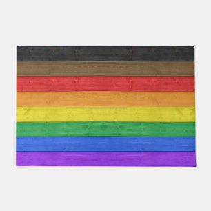 Paillasson Drapeau de fierté gay inclusif de SlipperyJoe text
