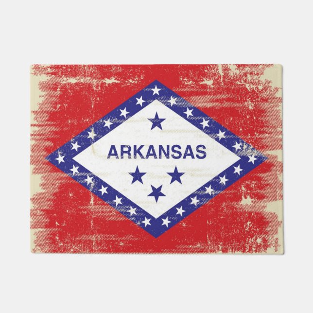 Paillasson Drapeau de grunge de l'Arkansas (Devant)