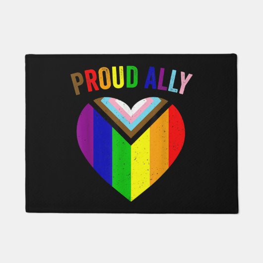 Paillasson Drapeau de la Fière Ally LGBTQAI Gay POC Transgenr (Devant)