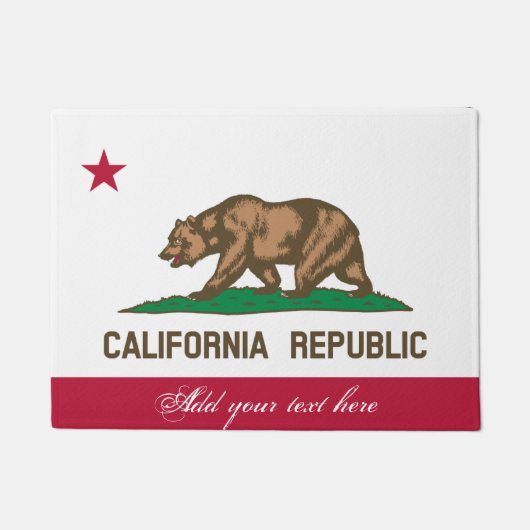Paillasson Drapeau de la République de Californie mat de port (Devant)