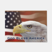 Paillasson Drapeau de l'aigle de l'Amérique Dieu béni (Devant)