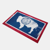 Paillasson Drapeau de l'État du Wyoming en détresse (Incliné)