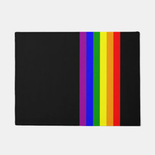 Paillasson Drapeau de LGBT sur le noir