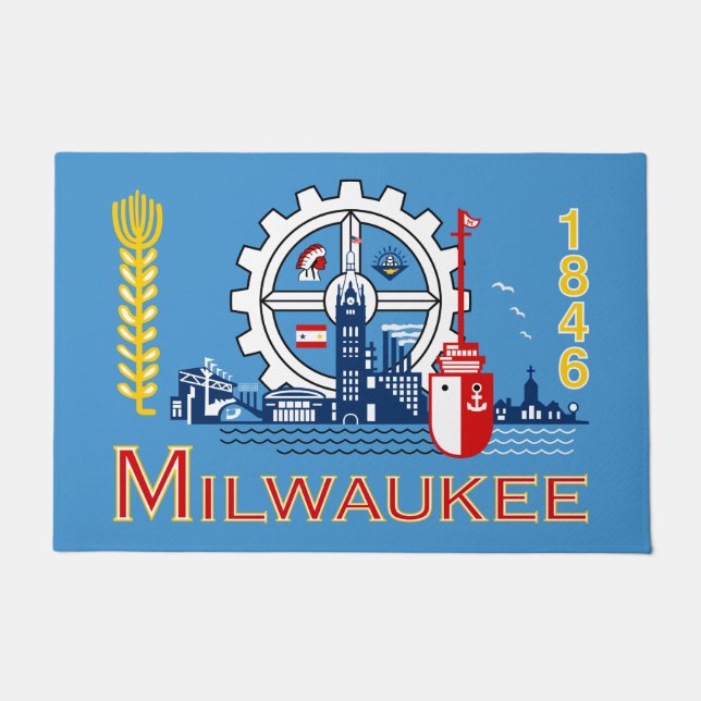 Paillasson Drapeau de Milwaukee (Wisconsin) (Devant)