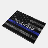 Paillasson Drapeau de police vétéran en détresse (Incliné)