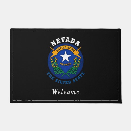 PAILLASSON DRAPEAU D'ÉTAT D'ARGENT NEVADA (Devant)