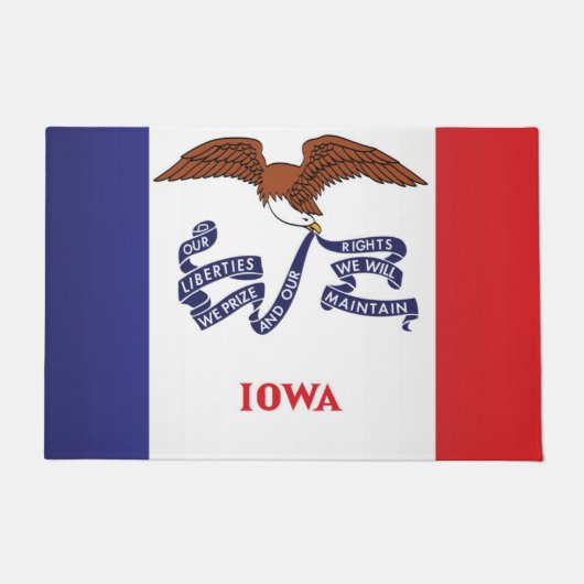 Paillasson Drapeau d'État de l'Iowa, États-Unis (Devant)