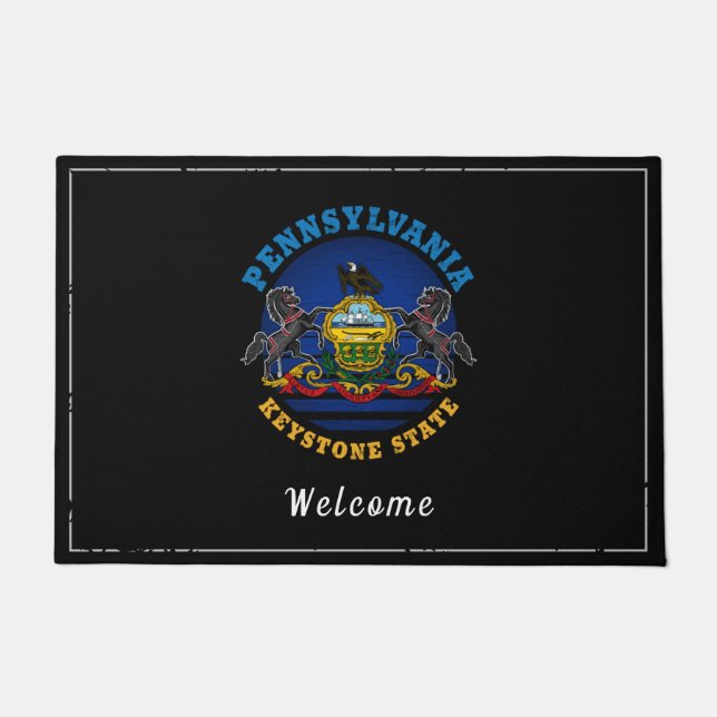 PAILLASSON DRAPEAU D'ÉTAT DE PENNSYLVANIA KEYSTONE (Devant)