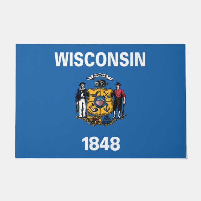 Paillasson Drapeau d'État du Wisconsin, États-Unis (Devant)