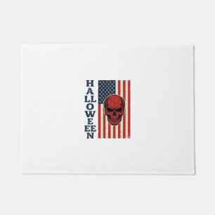 Paillasson Drapeau effrayant vintage patriotique crâne Hallow