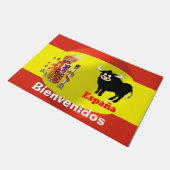 Paillasson Drapeau Espagnol Avec Taureau (Incliné)