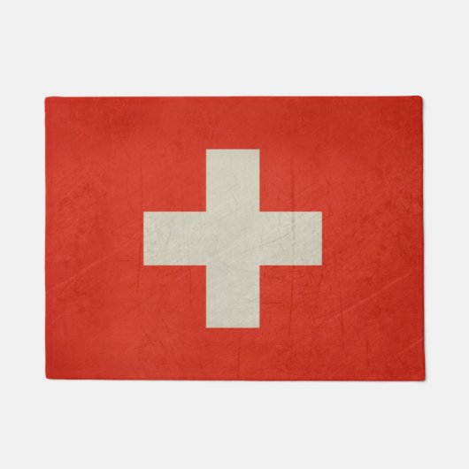 Paillasson Drapeau grunge d'État souverain de la Suisse (Devant)