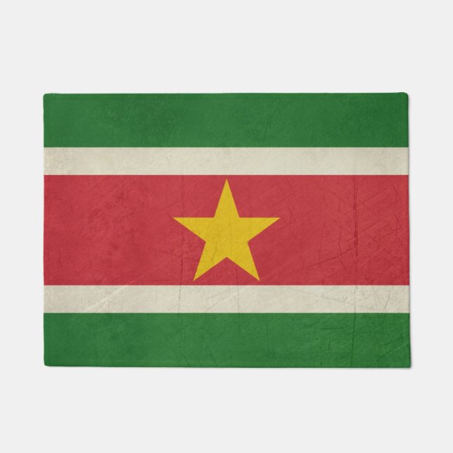 Paillasson Drapeau grunge d'État souverain du Surinam (Devant)