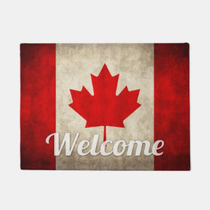 Paillasson Drapeau grunge du Canada - rétro feuille d'érabl