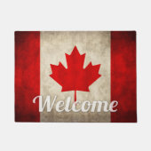 Paillasson Drapeau grunge du Canada - rétro feuille d'érable (Devant)