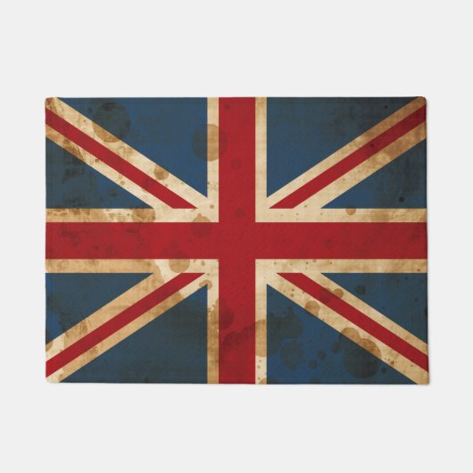 Paillasson Drapeau grunge souillé d'Union Jack R-U (Devant)