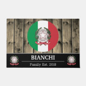 Paillasson Drapeau Italien Bois rustique / Famille (Devant)