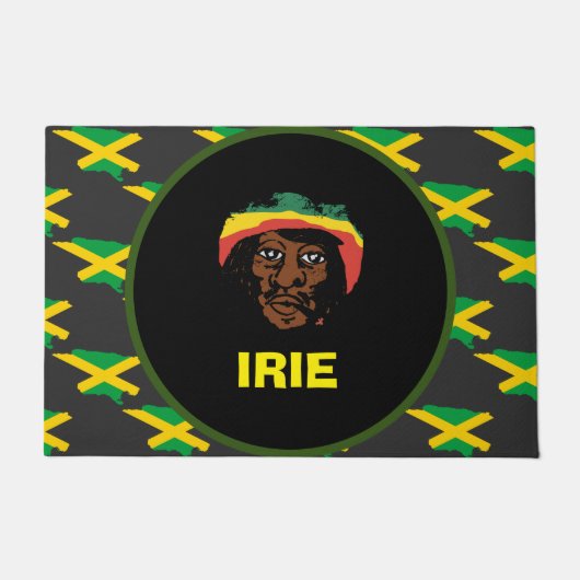 Paillasson Drapeau jamaïcain, Tête rastafarienne, Jamaïque (Devant)