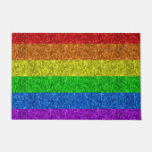 Paillasson Drapeau LGBT vibrante parties scintillant arc-en-c (Devant)