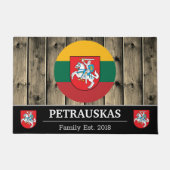 Paillasson Drapeau lituanien Bois rustique / Famille (Devant)