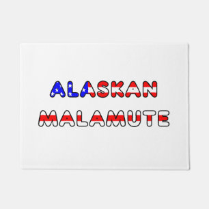 Paillasson drapeau malamute d'Alaska de nom
