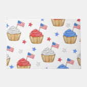Paillasson Drapeau patriotique étoile Cupcake Rouge Blanc Ble (Devant)