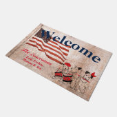 Paillasson Drapeau patriotique mignon Chiens écossais Fife Mu (Incliné)