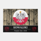 Paillasson Drapeau polonais et polonais Bois rustique / Famil (Devant)