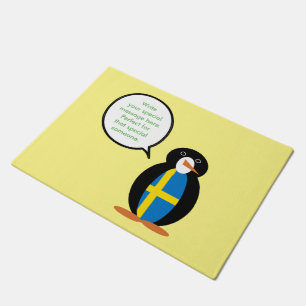 Paillasson Drapeau suédois Mme Pingouin Personnalisé 