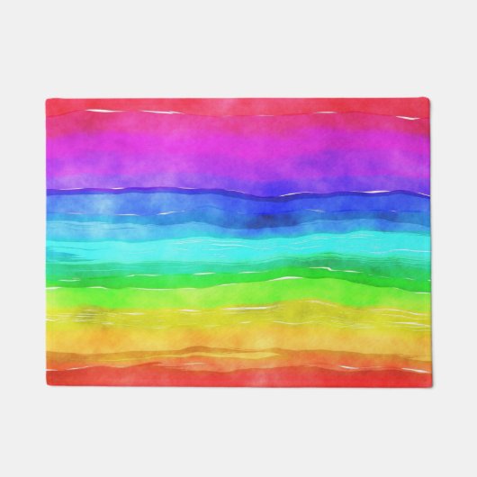 Paillasson Drapeau symbole de fierté donnant une forme de dis (Devant)