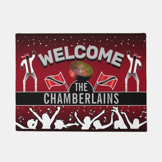 Paillasson Drapeau Trinidad avec le nom du peuple du Parti et (Devant)