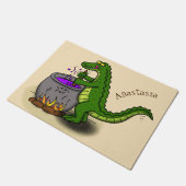 Paillasson Drôle alligator vert cuisine dessin animé (Incliné)