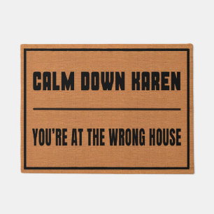 Paillasson Drôle Calm Down Karen Rustic Brown Minimaliste
