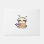 Paillasson Drôle Chibi Sloth Workout Cute Kawaii Gym Cartoon (Devant)