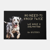 Paillasson Drôle Chien dalmate pas besoin de frapper deux foi (Devant)