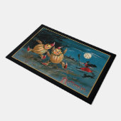 Paillasson Drôle Citrouille pourchassé par une sorcière d'Hal (Incliné)