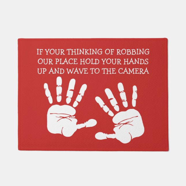 Paillasson Drôle de plaisanterie sur la sécurité (Devant)