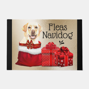 Paillasson Drôle des puces de Noël du Labrador