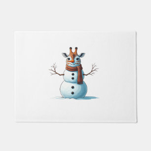 Paillasson Drôle Giraffe Snowman Scarf Noël Femme Hommes
