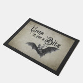 Paillasson Drôle Halloween Vampire Bat Venez pour un Bite (Incliné)