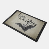 Paillasson Drôle Halloween Vampire Bat Venez pour un Bite (Incliné)