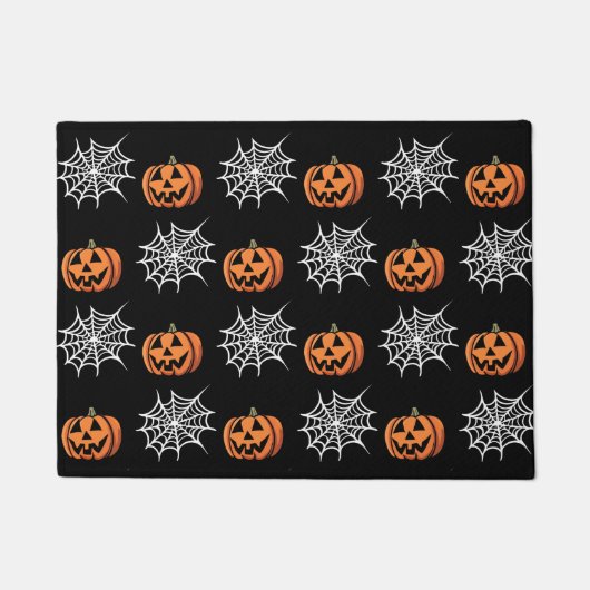 Paillasson Drôle Jack-o'-lantern spidersweb Halloween (Devant)