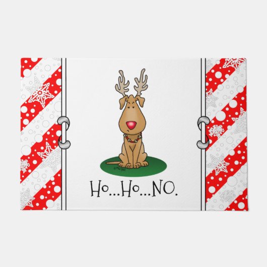 Paillasson Drôle Jingle Ce Chien Rinde Du Nez Rouge Mignonne (Devant)